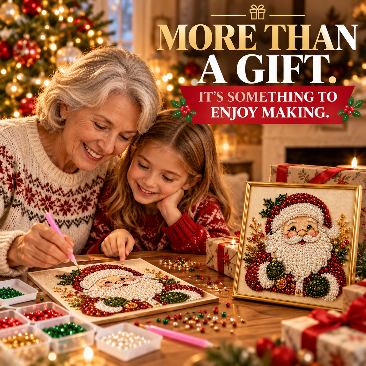 ⏳🎁💎DIY Christmas Pearl Diamond Art Kit🎨Relaxing & Beginner-Friendly🧘