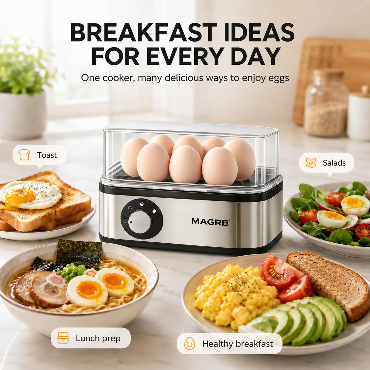 🎄 Christmas Special Offer🥚Multifunctional Egg Steamer with Clear Lid