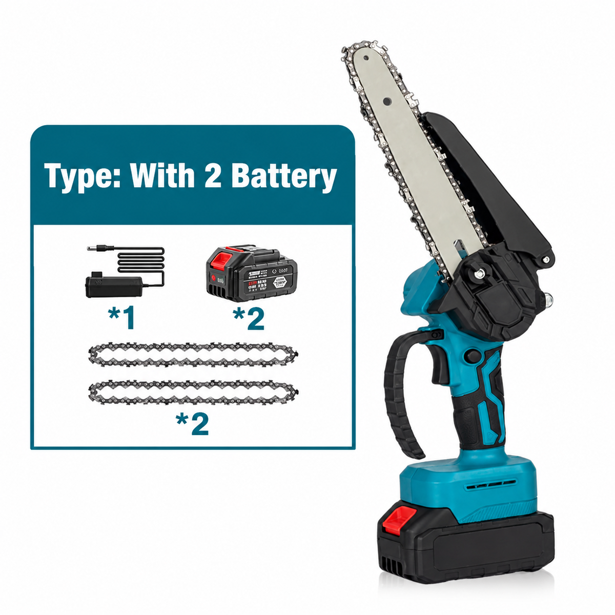 🪚🌳6-inch Cordless Mini Chainsaw with 2 Batteries🪵