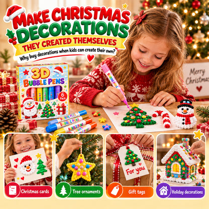 💥🎄 CHRISTMAS GIFT SPECIAL!!🎁🔮Magic Pen – Draw 3D with one stroke!🎄 DIY Bubble Popcorn Drawing Pens 🔥