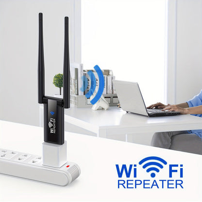 🥳2026 HOT SALE🥳💞50K+ SOLD! 📶🏠 USB WiFi Booster – extends your WiFi to every room, garden & upstairs. 300Mbps speed, dual antenna, no more dead zones – stream & browse anywhere at home! 🚀✅