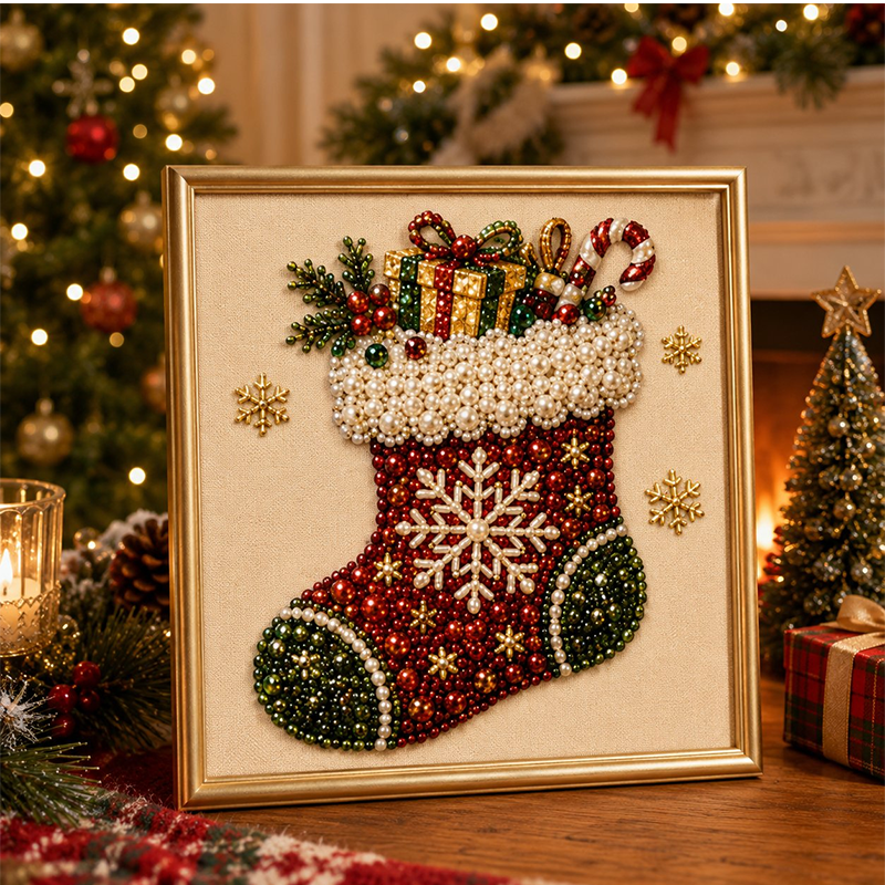 ⏳🎁💎DIY Christmas Pearl Diamond Art Kit🎨Relaxing & Beginner-Friendly🧘