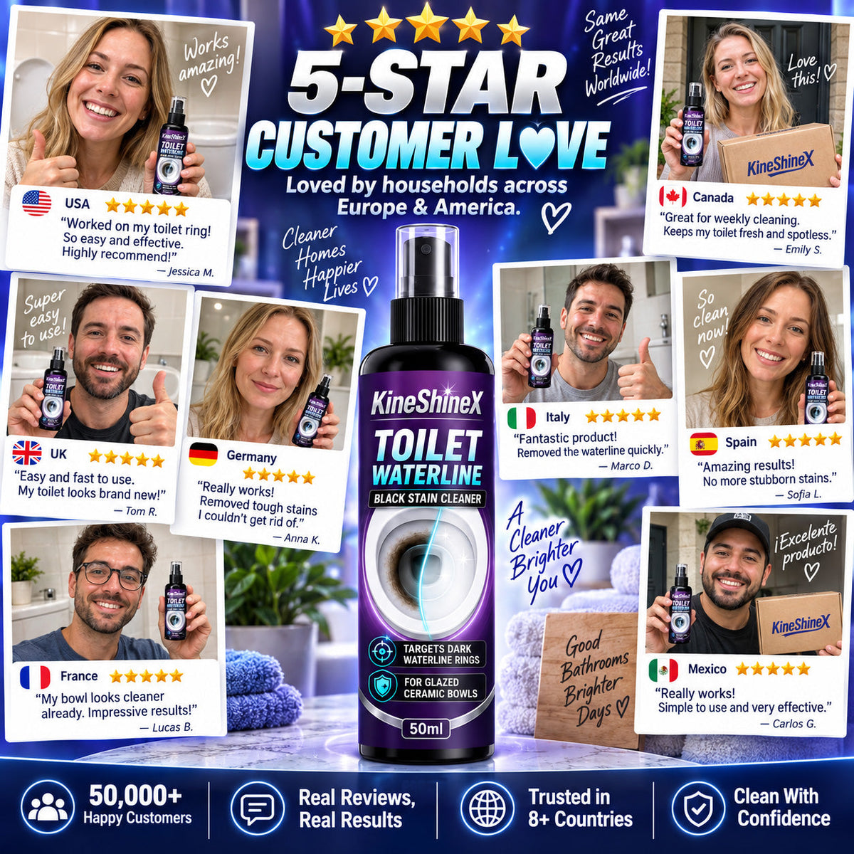 🥳2026 HOT SALE🥳💞60K+ SOLD! 🚽🌟 Waterline Cleaner – concentrated blue gel clings to vertical stains, dissolves stubborn limescale. Targeted clean – no harsh scrubbing! ✅💚